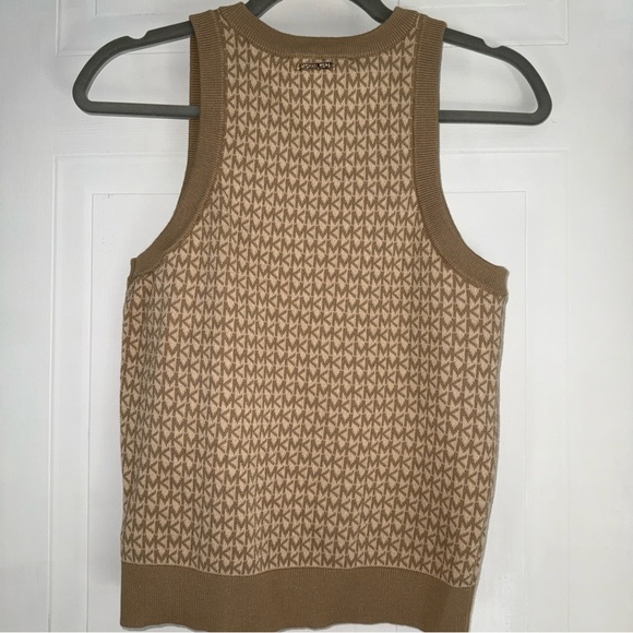 Michael Kors Brown MK Patterned Knit Vest - Picture 2 of 6